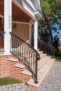 Rampe d'escalier de sécurité, design unique <span class=keywords><strong>sur</strong></span> <span class=keywords><strong>mesure</strong></span>, acier moulé noir antirouille, <span class=keywords><strong>garde</strong></span>-<span class=keywords><strong>corps</strong></span> en fer forgé pour villas - Product Image 6