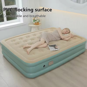 Lit pneumatique autogonflant personnalisé en usine avec pompe intégrée, lit gonflable pliable pour dormir, <span class=keywords><strong>matelas</strong></span> pneumatique à flocage en PVC - Product Image 4