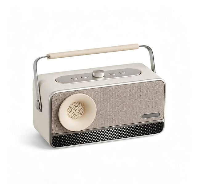 Retro Portable Fabric  Speaker Vintage Handle RGB LED Light Wireless Audio for Home Gift