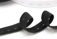 Bande élastique plate pour boutonnière 15MM Blanc/Noir Tricotée pour Couture, Vêtements de Mariage, DIY, Sous-vêtements de Maternité, Ruban