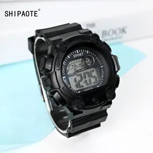 Shibaote jam tangan kuarsa otomatis pria dan wanita, arloji mekanis otomatis dengan tampilan waktu digital dan desain dial unik 8091