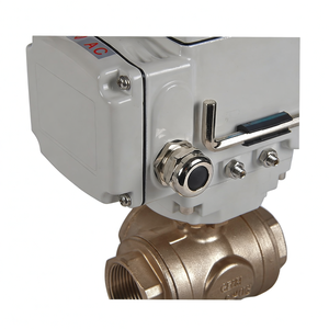 Vanne à boisseau sphérique motorisée électrique COVNA 3 voies en acier inoxydable CF8M 1000 WOG 12V à filetage femelle pour système d'irrigation OEM - Product Image 5