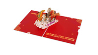 Tarjeta de Felicitación 3D Pop-up con Caballos para el Año Nuevo Lunar, Cumpleaños, Día del Padre, Prosperidad, Riqueza, Bendiciones, Festival de Primavera, Personalizada de Alta Calidad