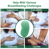 Masseur de lactation mini vibrant chauffant en silicone liquide souple de haute qualité pour soulager les douleurs thoraciques et améliorer la production de lait