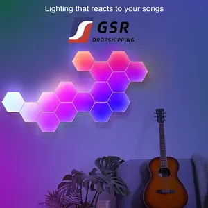 Dropshipping Led Panel Light Wi-Fi Smart Wall Light For Home Decor Creative Wall Lights With Music Sync