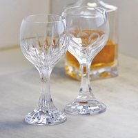 Ensemble de 2 verres à vin en cristal taillés à la main de 330 ml, gobelets vintage gravés pour l'eau, l'espresso, les mocktails, pour les bars à domicile, les armoires à café