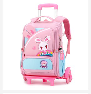 2023 New Children's Pull RodBag for Primary School Students Trolly School Bags Removable Back Pull Dual Use - Product Image 3