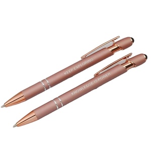 Bolígrafo 2 en 1 Personalizado con Lápiz Óptico y Punta Retráctil para Pantallas Táctiles, Cuerpo Metálico, Tinta Negra de 1.0 mm, Regalo Ideal - Product Image 2