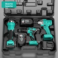 Ensemble de 3 pièces, perceuse électrique sans fil au lithium à 15 cellules, meuleuse d'angle rechargeable et clé à chocs