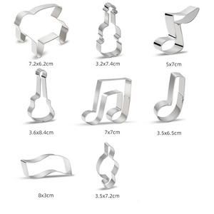 <span class=keywords><strong>Emporte</strong></span>-pièces et tampons en acier inoxydable pour instruments de musique, outils de pâtisserie en métal, kit de moules à chocolat et fondant, fournisseur Cozedura - Product Image 4