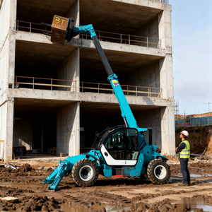 Manipulador telescópico Equipo de construcción Manipulador telescópico con altura de elevación de 7m Carretilla elevadora 4WD Cargador de ruedas - Product Image 3