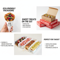 Emballage personnalisé pour hot-dog long, corn-dog, à emporter, boîte pliable avec couvercle