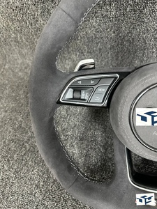 Volante Deportivo R8 RS de Cuero Semiperforado con Fibra de Carbono y LED para <span class=keywords><strong>Audi</strong></span> A3/A4/A5/A6 y para X5/M4/X6 - Product Image 3