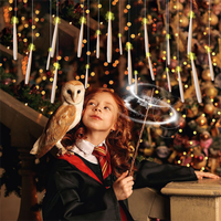 Bougie LED Flottante à Thème Magique, Contrôle Tactile, Sans Flamme, Lampe Pilier en Plastique, Lumière Chaude, Noël, Halloween