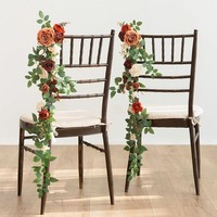 Nouvelle guirlande suspendue en soie artificielle style forêt transfrontalière pour allée de mariage, banc de fleurs, cérémonie et décoration de réception