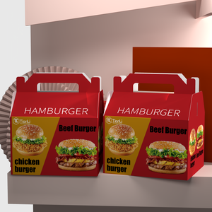Caja de patatas fritas para llevar con logotipo personalizado para restaurante, caja de hamburguesa con asa, hamburguesa, pollo frito, caja de embalaje - Product Image 1