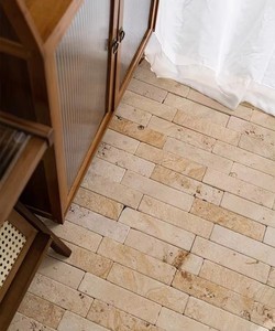 Beige Tumbled Engineered <b>Wood</b> <b>Blocks</b> Durable Fire Water Resistant Modern Exterior Wall Cladding Click Lock Installation 5+ Year - Product Image 1