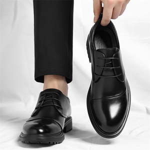 Zapatos Deportivos de Cuero para Hombre, Modernos, Formales, Estilo Británico, Transpirables, con Aumento de Altura Interior, Zapatos Deportivos Redondos para Hombre - Product Image 3