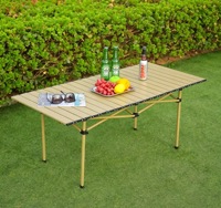Table pliante d'extérieur moderne, portable, légère, facile à assembler, robuste et durable, idéale pour le camping et les marchés.