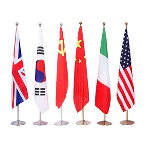 رخيص عالي الجودة طباعة على الوجهين 2 م 3 م عمود ارتفاع مخصص كبير أعلام قائمة للمكتب مع شعار مطبوع - Product Image 1