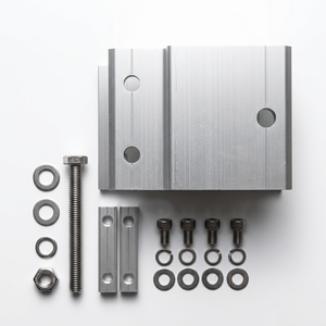Conector de unión de vigas principales de aluminio para paneles fotovoltaicos, con kit completo de accesorios de fijación de acero inoxidable para techos solares, cocheras y montajes en suelo. - Product Image 1