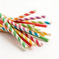 Pailles en papier biodégradables écologiques jetables en forme de U pour smoothies, lait et jus, pour boîtes en carton