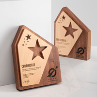 Trophée en bois massif personnalisé avec gravure créative sur le thème de la star, cadeaux d'affaires, récompense pour compétition, réunion annuelle, trophée d'honneur