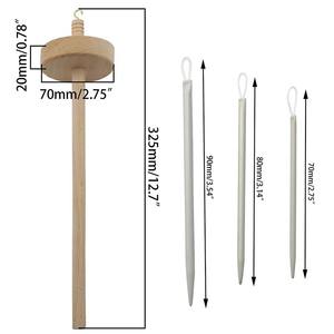 Drop Spindle Top Wheel Spinner Hand Cranked Wooden Spinning Wheel Outil de filature <span class=keywords><strong>en</strong></span> <span class=keywords><strong>bois</strong></span> pour débutants - Product Image 5
