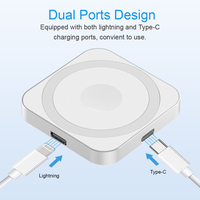 Chargeur sans fil magnétique 3 en 1 portable et fin, idéal pour les voyages, type C, pour téléphones et montres connectées