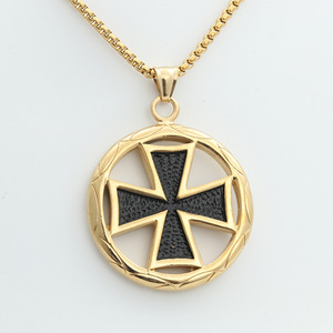 Stainless Steel <b>Cross</b> Pendant Necklace Men's Geometric Design Punk Retro Style 280387 - Product Image 5