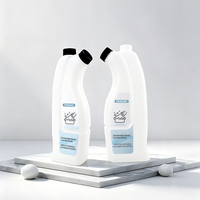 Bouteille vide en plastique HDPE de 1L, grande et transparente, à deux compartiments, pour lessive liquide et savon liquide