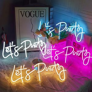 Insegna Luminosa LED 'Cheerful Let's Party' per Decorazione Murale, Ideale per Addio al Nubilato, Camera da Letto, Casa, Bar - Product Image 3