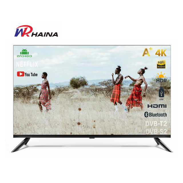 LED Smart TV 23.6-55 Inch 4K UHD Television Frameless TV Android 14 DVB-T2/S2 A+ Panel Bluetooth West-Africa Hot Sale