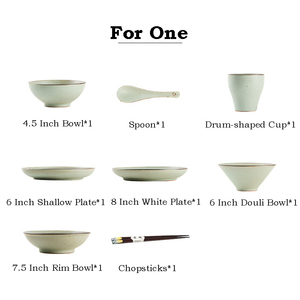 Vente en gros de vaisselle en céramique nordique rétro de style japonais, bol, assiette, tasse pour dîner, ménage, Internet, inspiration des célébrités - Product Image 6