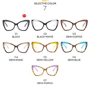 Montatura per Occhiali di Design Lussuoso e alla Moda con Forma Geometrica Colorata, Logo Personalizzato, Montatura Ottica Anti Luce Blu, Occhiali da Vista a Occhio di Gatto con Montatura Completa - Product Image 3