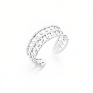 Amy Amy Fashion <b>Ring</b> A3444-P 925 Silver Plated Plant Pattern Classic Style Women's Jewelry Gift Daily Wear - Product Image 3