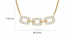 Collar de Diamantes con Eslabones Entrelazados Modernos con Cadena, Joyería Fina Elegante para Mujer con Diamantes Brillantes para Uso Diario - Product Image 3