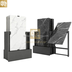 Fabrika özelleştirilmiş 60x120 çekme itme mobilya Metal iki tarafı dönen büyük kiremit örnek <span class=keywords><strong>stand</strong></span>ı mermer seramik manyetik teşhir rafı - Product Image 2