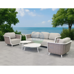 في الهواء الطلق فندق طقم حبل حديقة محادثة الأريكة مع وسادة للماء أثاث الفناء الجديد - Product Image 1