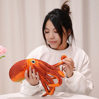 Peluche Pieuvre Rembourrée, Jouet Doux Animal Marin, Poupée Calamar et Seiche en Coton PP, Cadeau d'Anniversaire Créatif