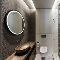 Miroir LED avec haut-parleur de salle de bain suspendu en aluminium intelligent éclairé, best-seller