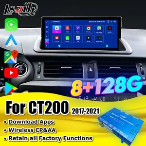 Lsault 8 + 128Gb Cp Aa Android Video-Interface Box Voor Lexus Ct 200H Met 12.3 Inch Uitgerust Met Draadloze Cp Aa, Google Play