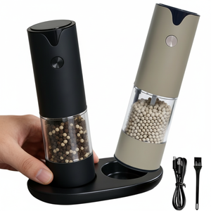 Molino de Especias de Metal SS con Certificación ROHS y CE, Grosor de Molienda Ajustable, Molinillo Eléctrico de <span class=keywords><strong>Sal</strong></span> y Pimienta Tipo-C con Núcleo de Cerámica - Product Image 1