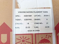 Fil de viscose 100% 260TPM 450D/100F pour tricotage et tissage, doux et haute résistance