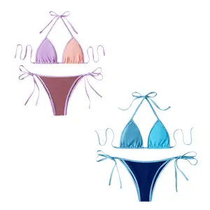 Tùy chỉnh tập thể dục hai mảnh dây chuỗi tam giác phụ nữ Bikini