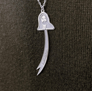 Collana Personalizzata con <span class=keywords><strong>Spada</strong></span> Zulfiqar di Hz Ali, Ciondolo a Forma di Coltello in Acciaio Inox Placcato Oro 18K per Uomo - Product Image 1