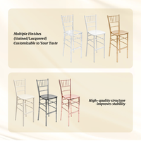 Chaise haute de style classique pour événements de mariage, tabouret de bar en métal doré, chaise haute de comptoir moderne, chaise Chiavari pour bar