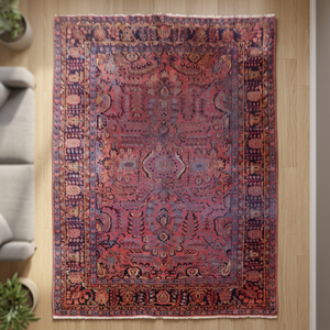 Tapis persan Mahal en laine naturelle noué à la main, unique en son genre, 7'4 x 9'11, de la collection ABC Rugs Kilims - Product Image 3