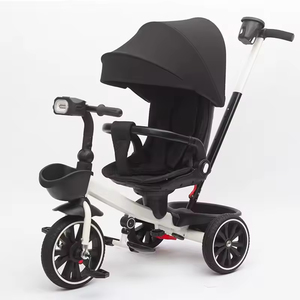 <span class=keywords><strong>Triciclo</strong></span> Plegable para Niños Bebés de 3 Ruedas <span class=keywords><strong>con</strong></span> <span class=keywords><strong>Mango</strong></span> Desmontable de 7 Pulgadas, Cochecito <span class=keywords><strong>Triciclo</strong></span> Infantil 2 en 1 - Product Image 2
