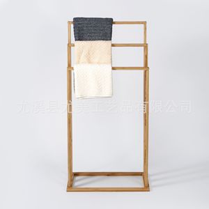 Porte-serviettes en bambou, porte-serviettes simple pour salle de bain, étagère de rangement mobile pour salle de bain, support pour torchons sans perçage - Product Image 3
